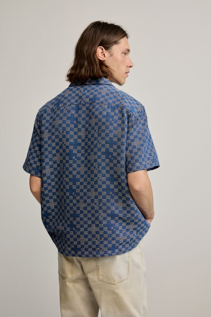 Baton Color:blue Blue checkered shirt blue for men I Desigual.com