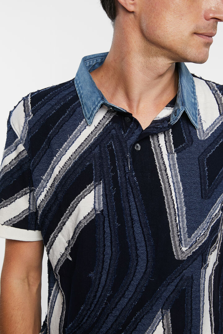 Jacquard polo shirt geometrical shapes | Desigual