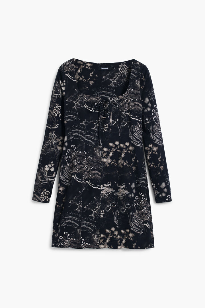 Vestido corto escote cuadrado | Desigual