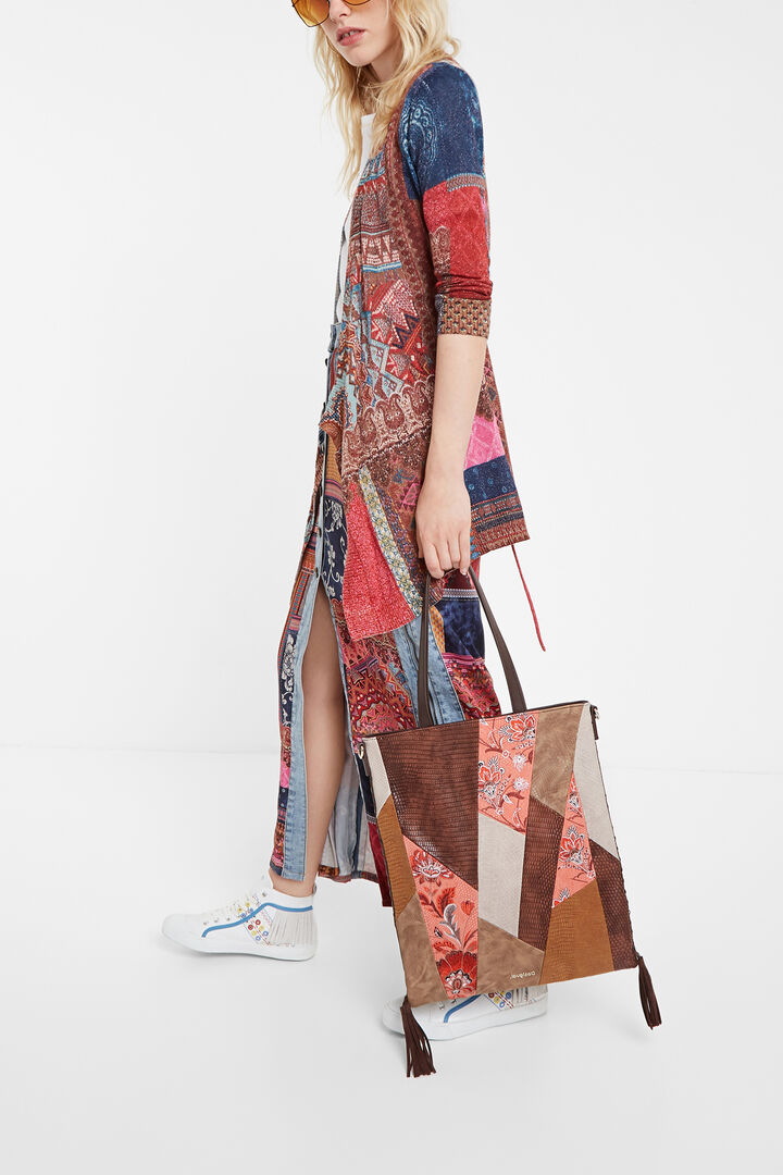 Bandolera patch floral y reptil | Desigual