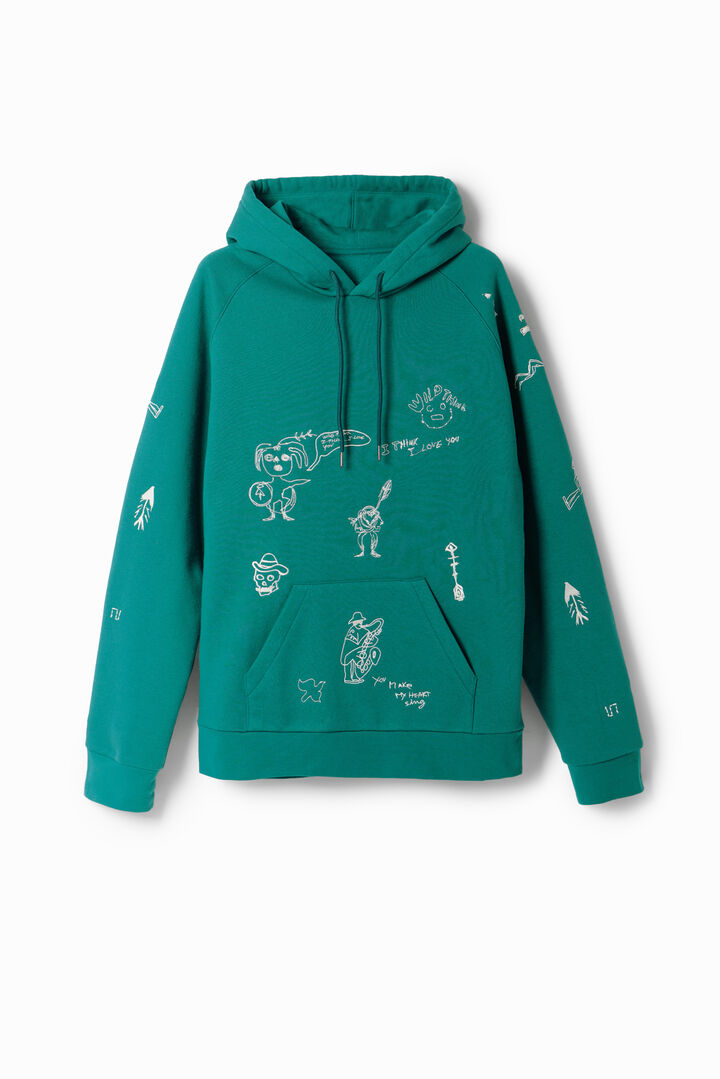 Sweat-shirt capuche broderies | Desigual
