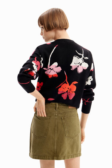 Sweter oversize w kwiaty | Desigual