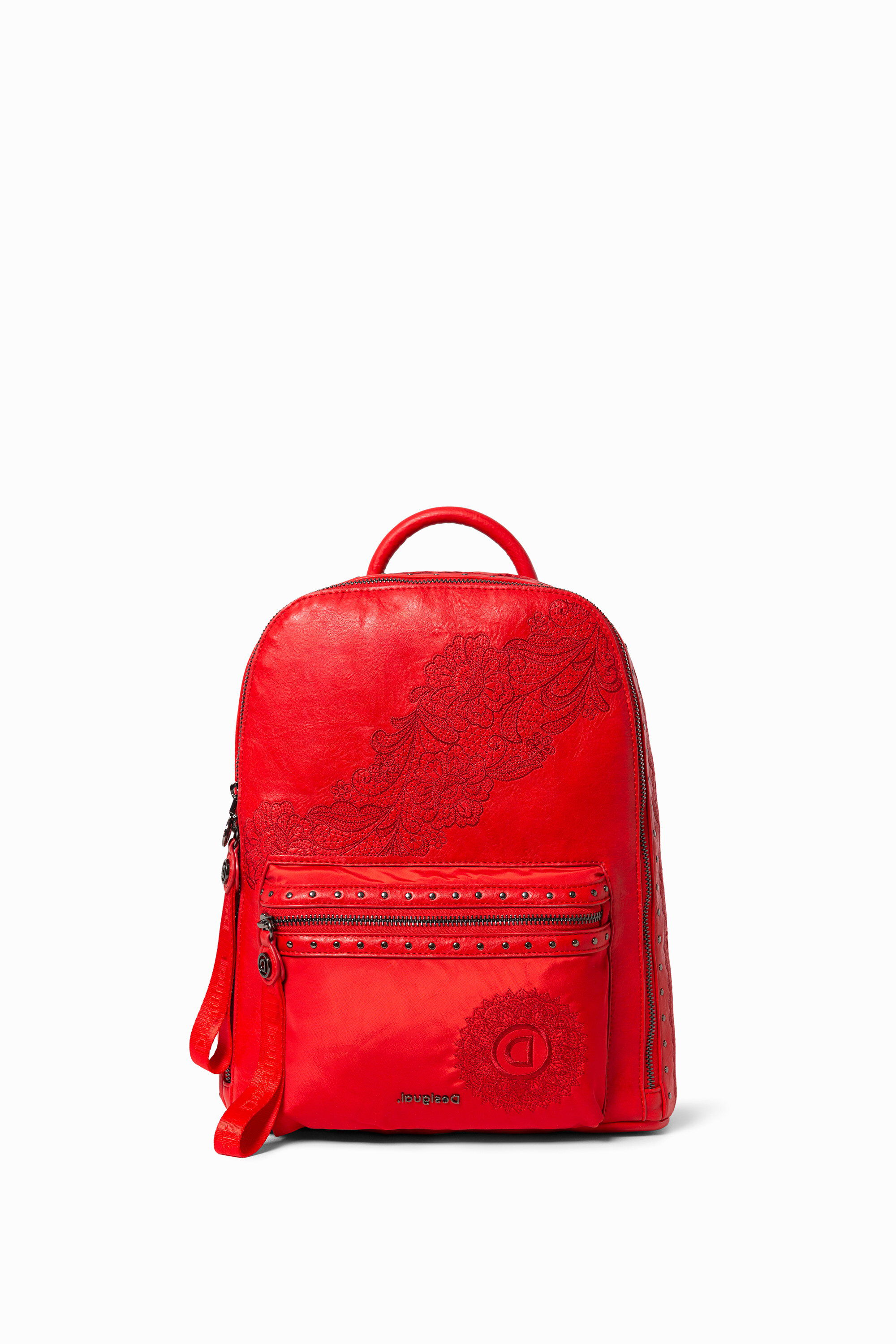 Backpack with mandala and flowers