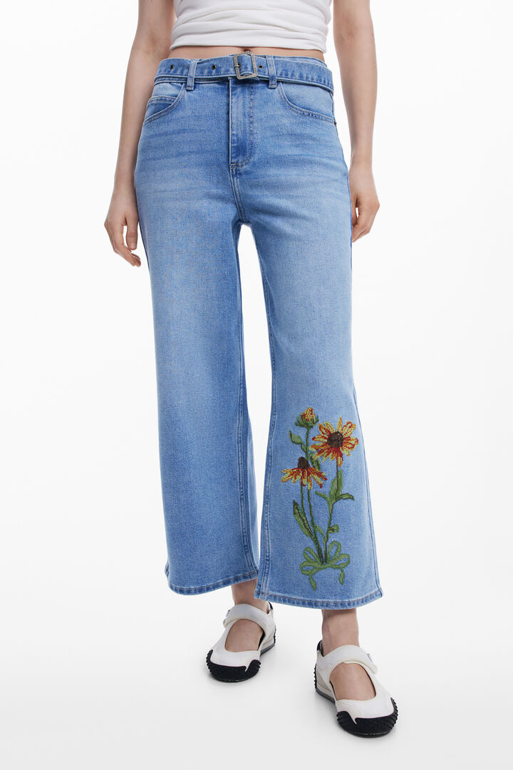 Vaquero Culotte girasoles | Desigual