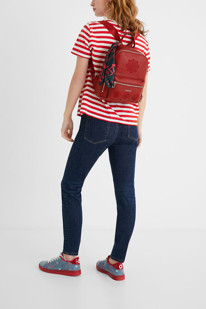 Backpack embroidered with scarf | Desigual