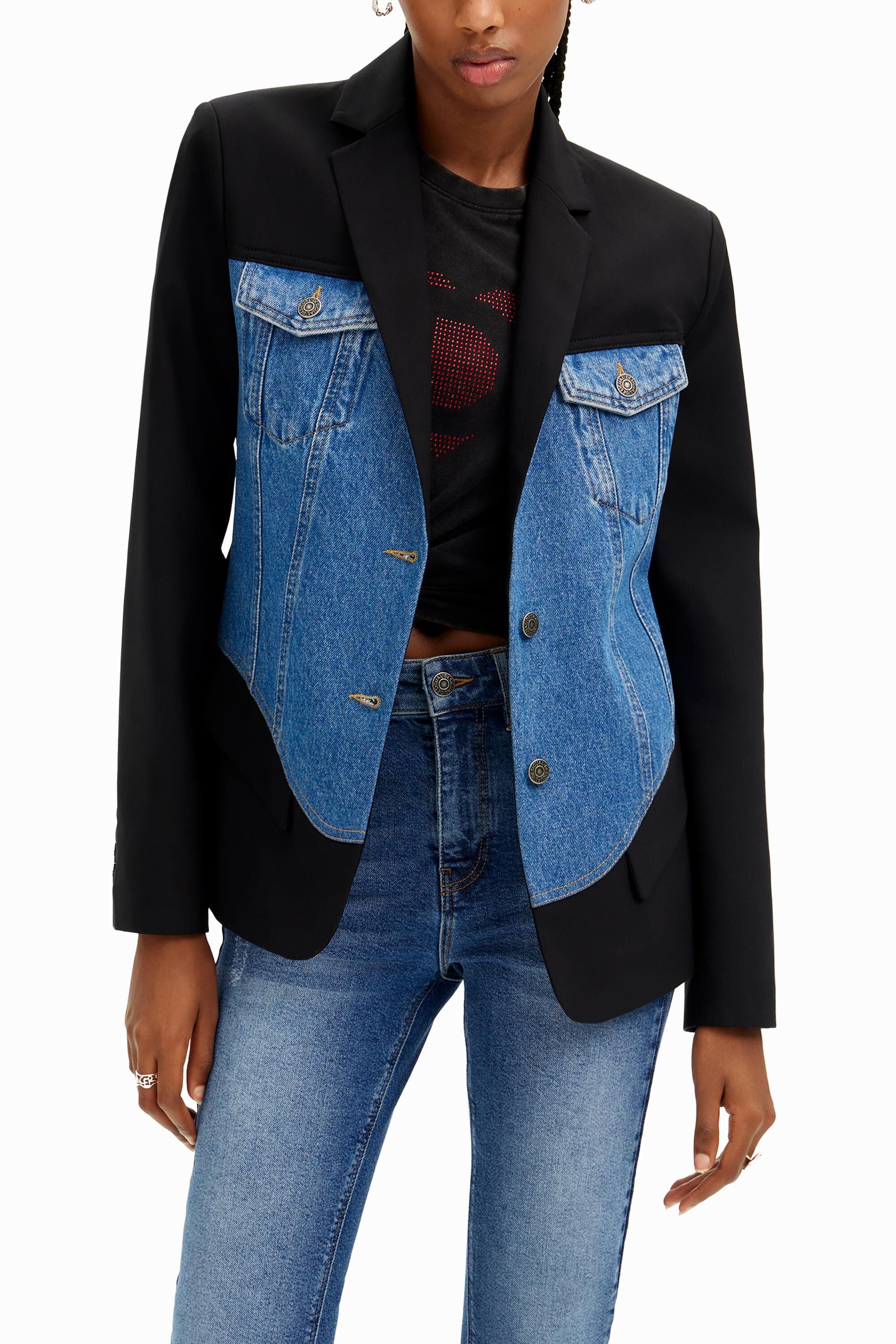 Blazer híbrida trucker, Azul,