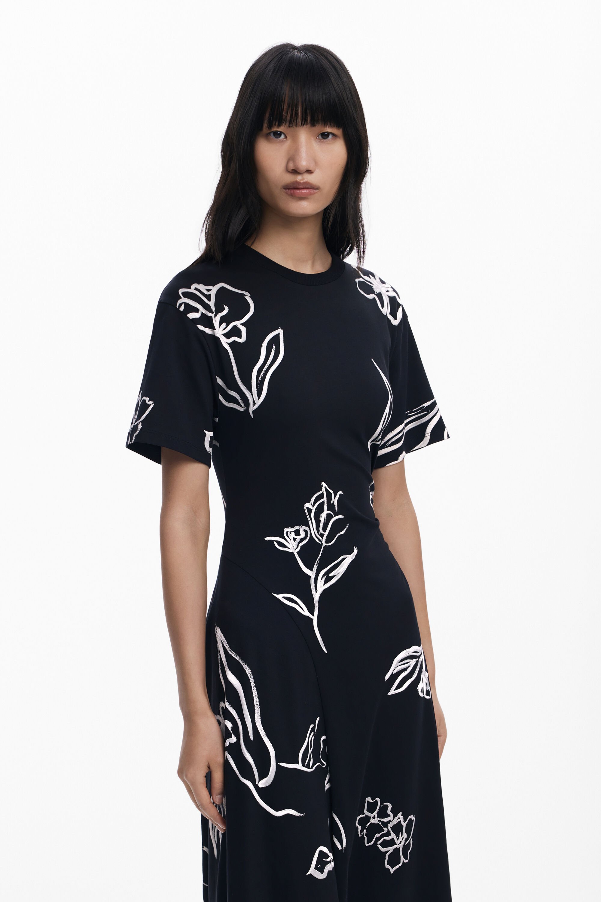 ワンピース ドレス ラウンドネック アシンメトリー ドット S/XL 25wwvk44_2000_1?$VS_1500$