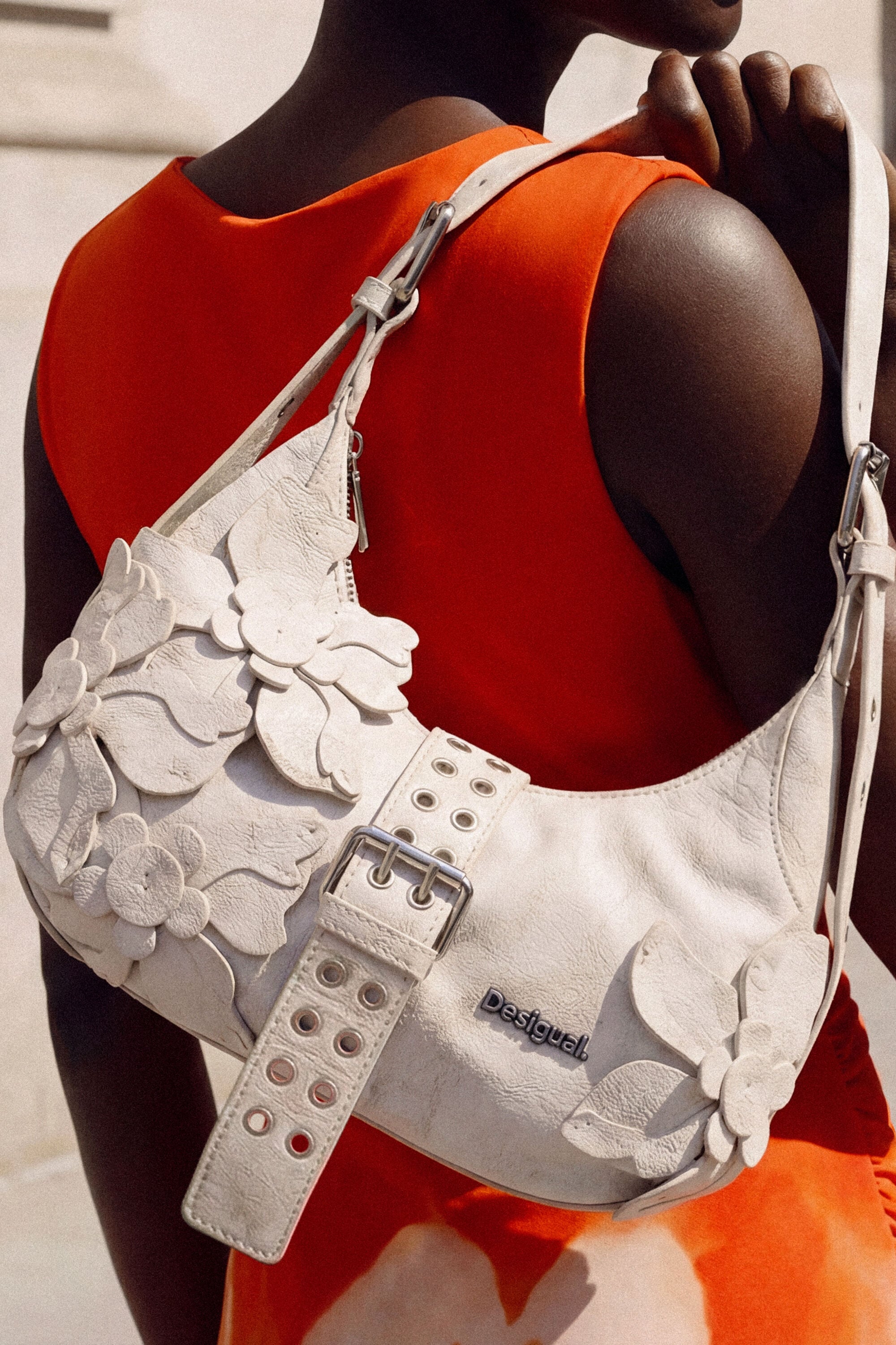 Desigual Mulher Branco Bolsa Com Apliques De Flores, U