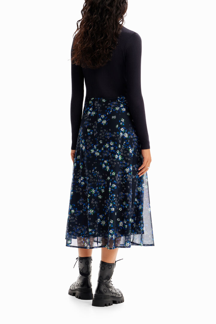 Combination floral midi dress | Desigual