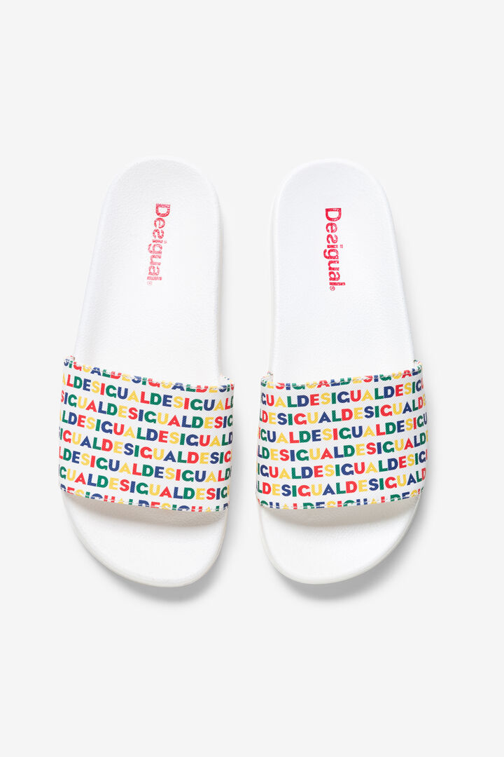 White flip-flops Logomania | Desigual