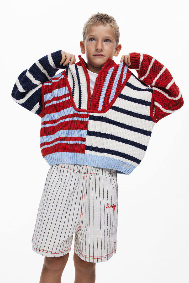 Pull à rayures avec fermeture éclair | Desigual