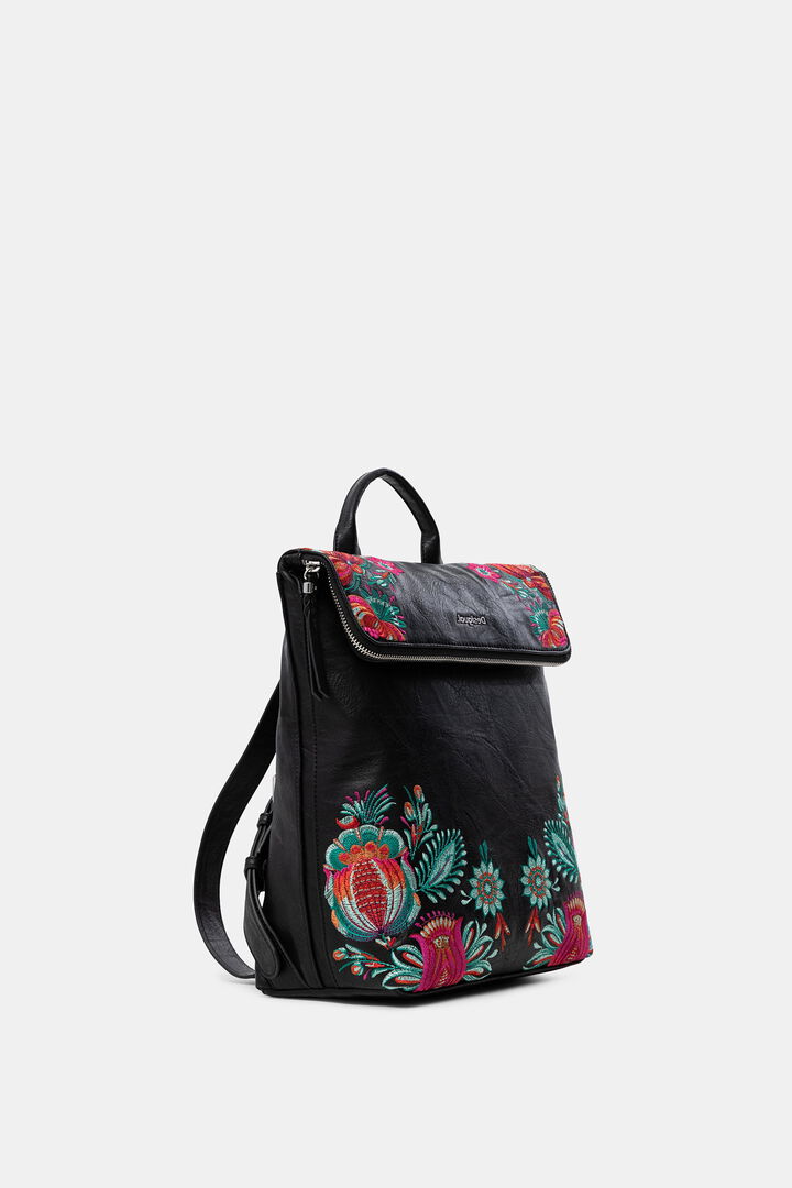 Quadratischer Rucksack Blumen | Desigual