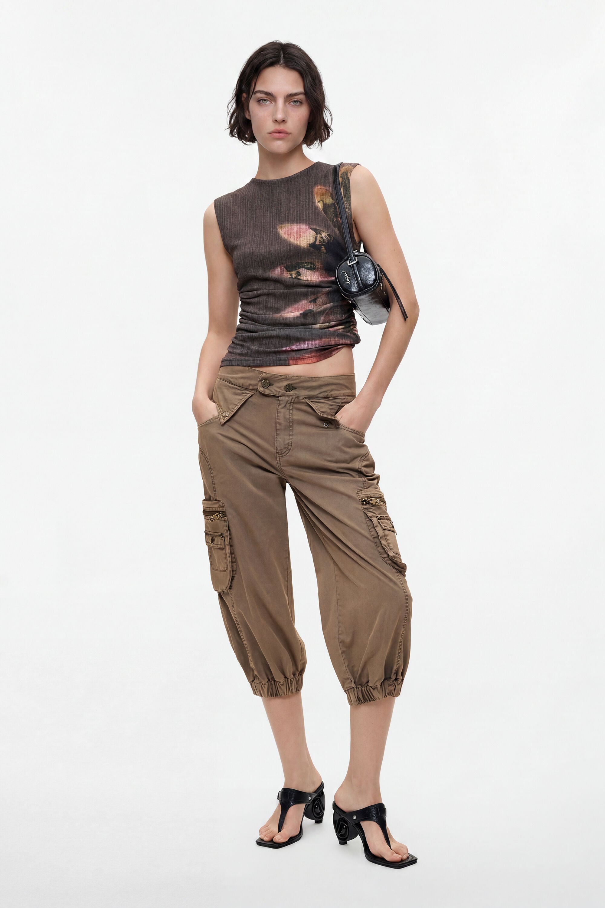Desigual, Pantalón Jogger Bolsillos 100% Algodón, Mujer, Algodon, MarróN, 34