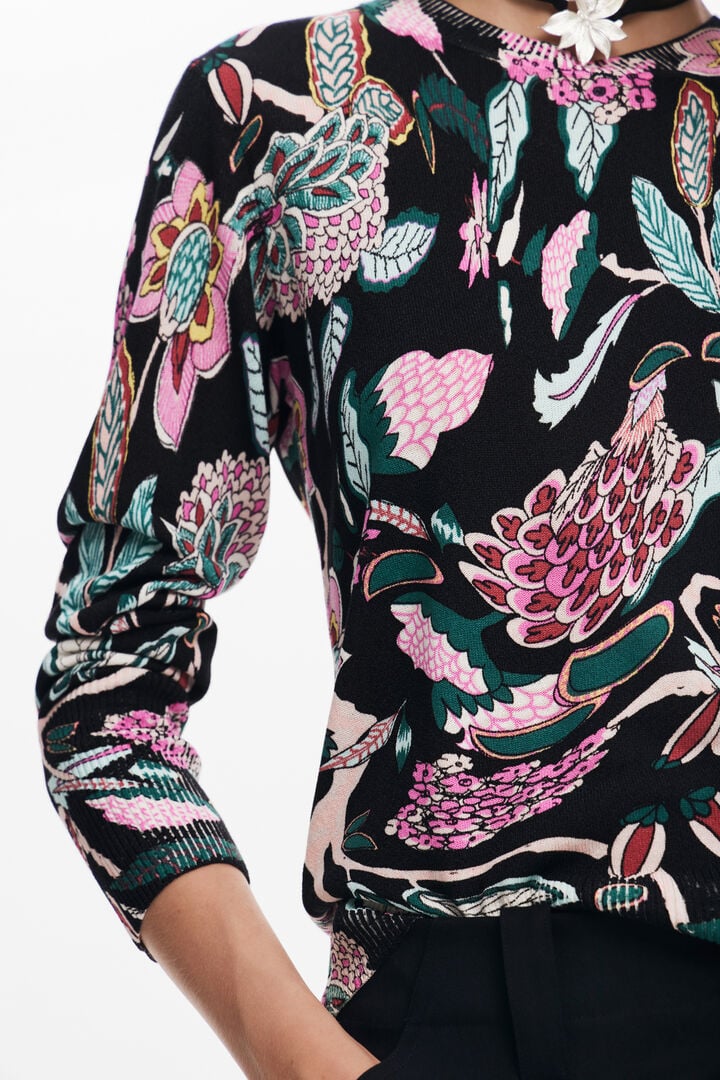 Jersey de punto dibujos botánicos | Desigual