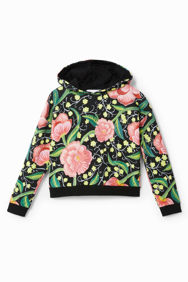 Hooded sweatshirt flowers | Desigual