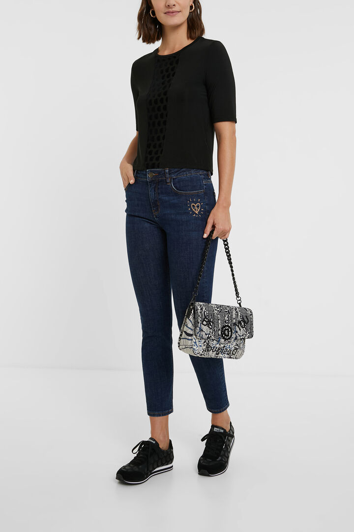 Slim fit T-shirt met monogram | Desigual