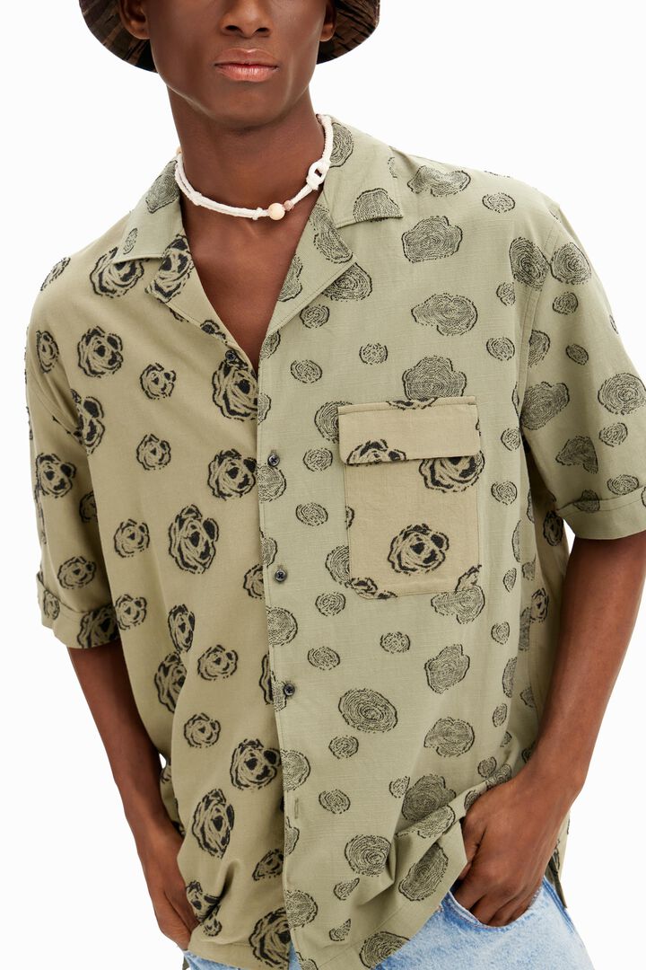 Short-sleeved shirt with roses | Desigual