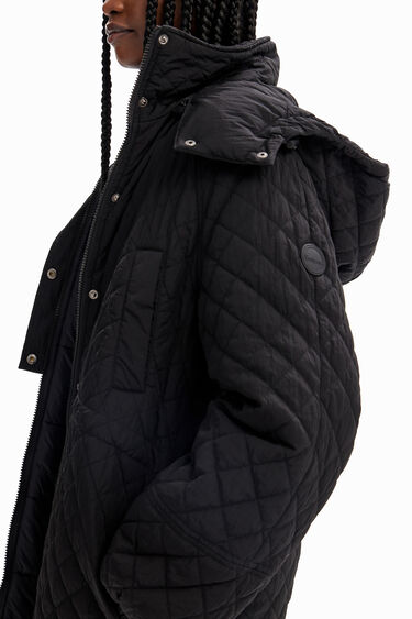 Puff-sleeve quilted coat | Desigual