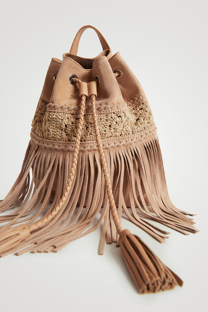 Tasselled leather backpack | Desigual