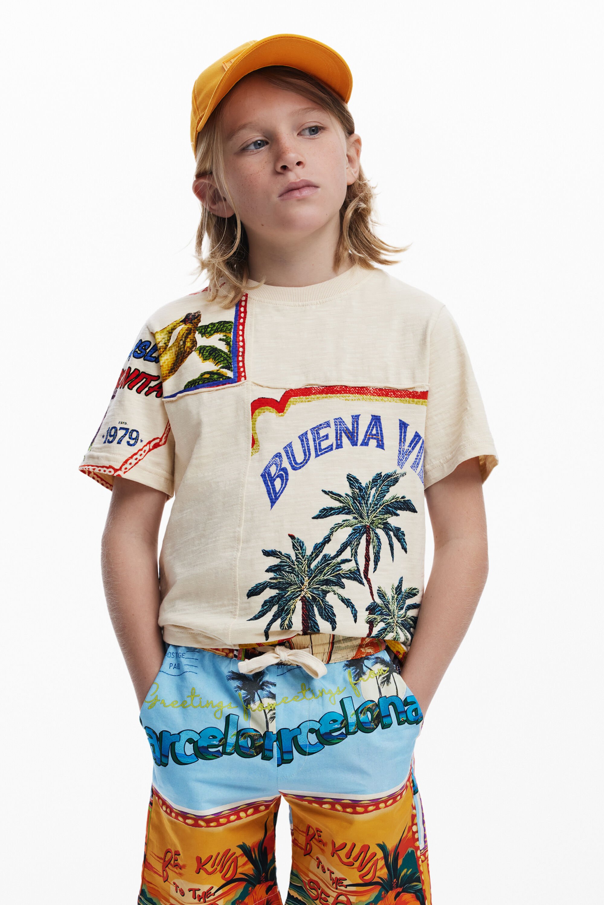 desigual BuenaVida ansichtkaarten T-shirt - WHITE
