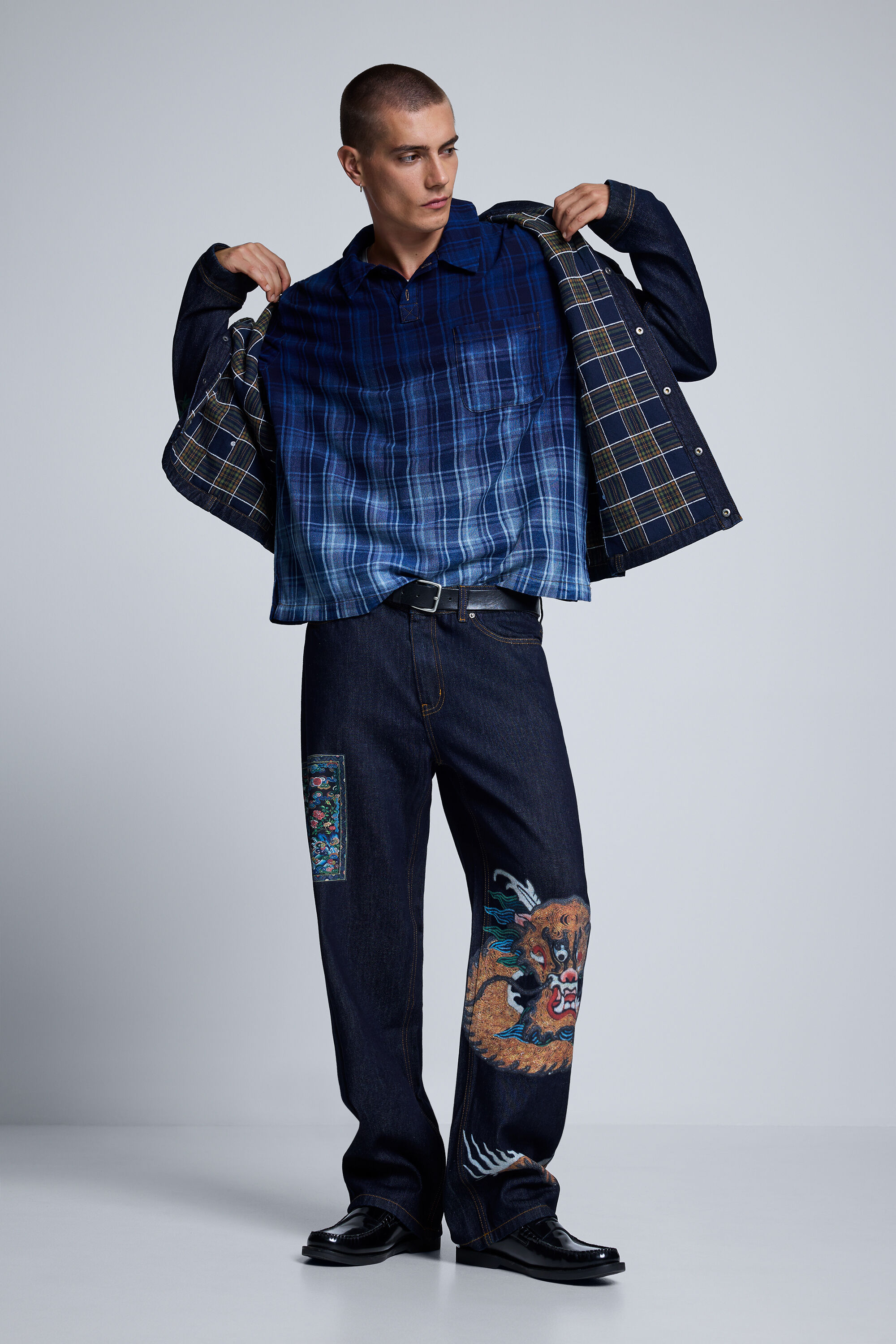 Desigual, Pantalón Vaquero Estampado, Hombre, Algodon, Azul, 28