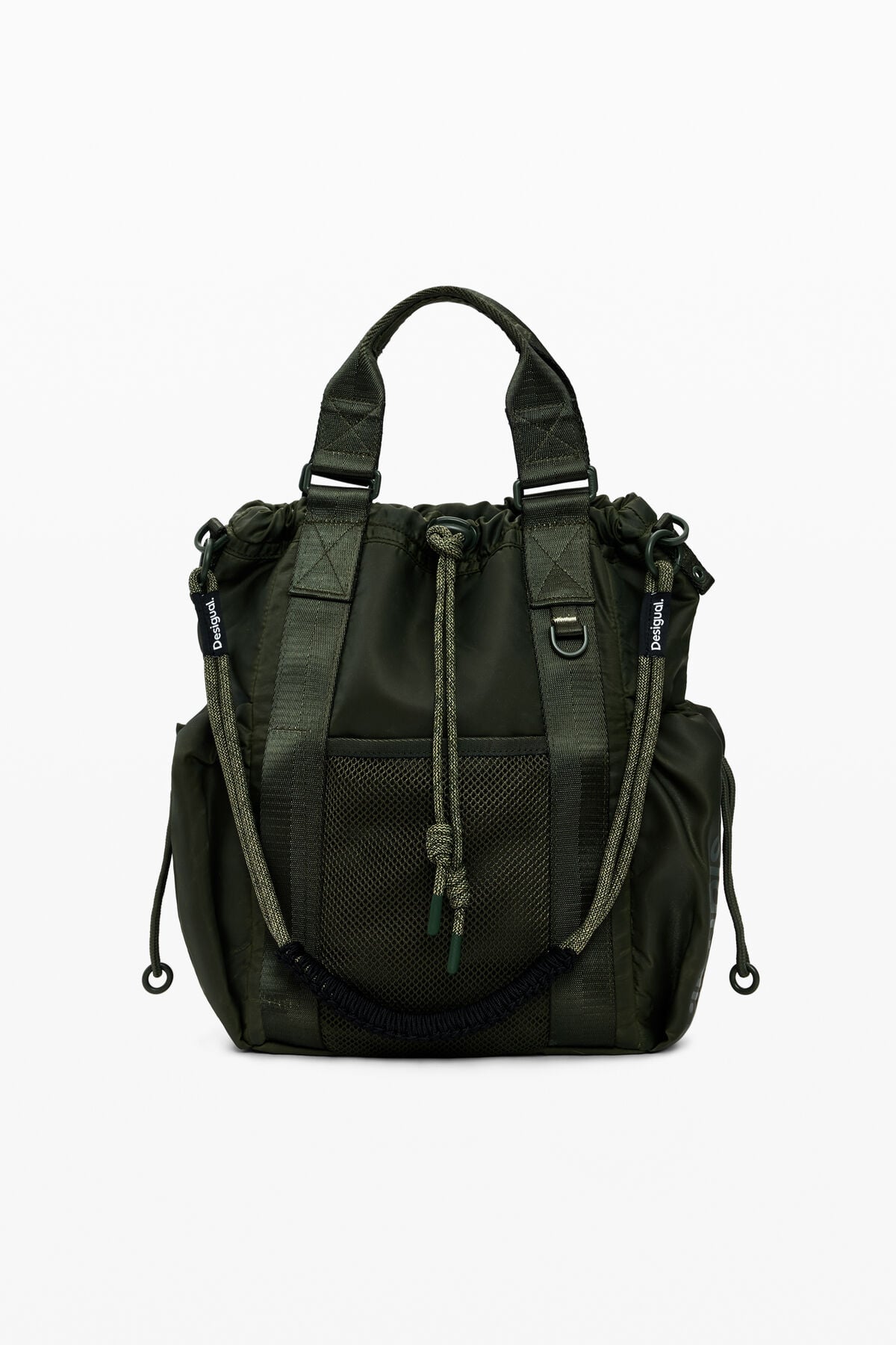 Waxed multi-position backpack green women