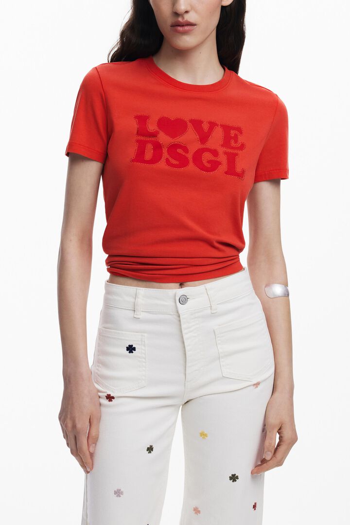 Culotte jeans with clovers