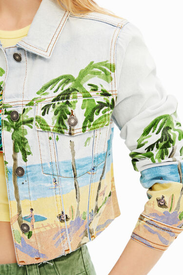 Chaqueta vaquera corta tropical | Desigual