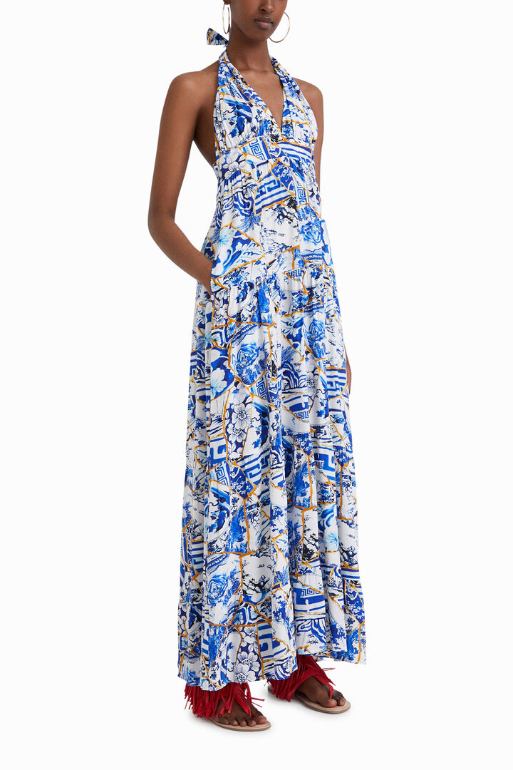 Stella Jean long halter dress | Desigual