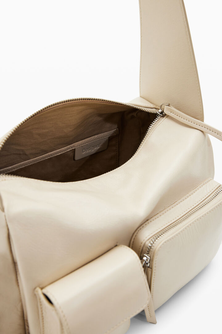 Midsize pockets leather bag | Desigual