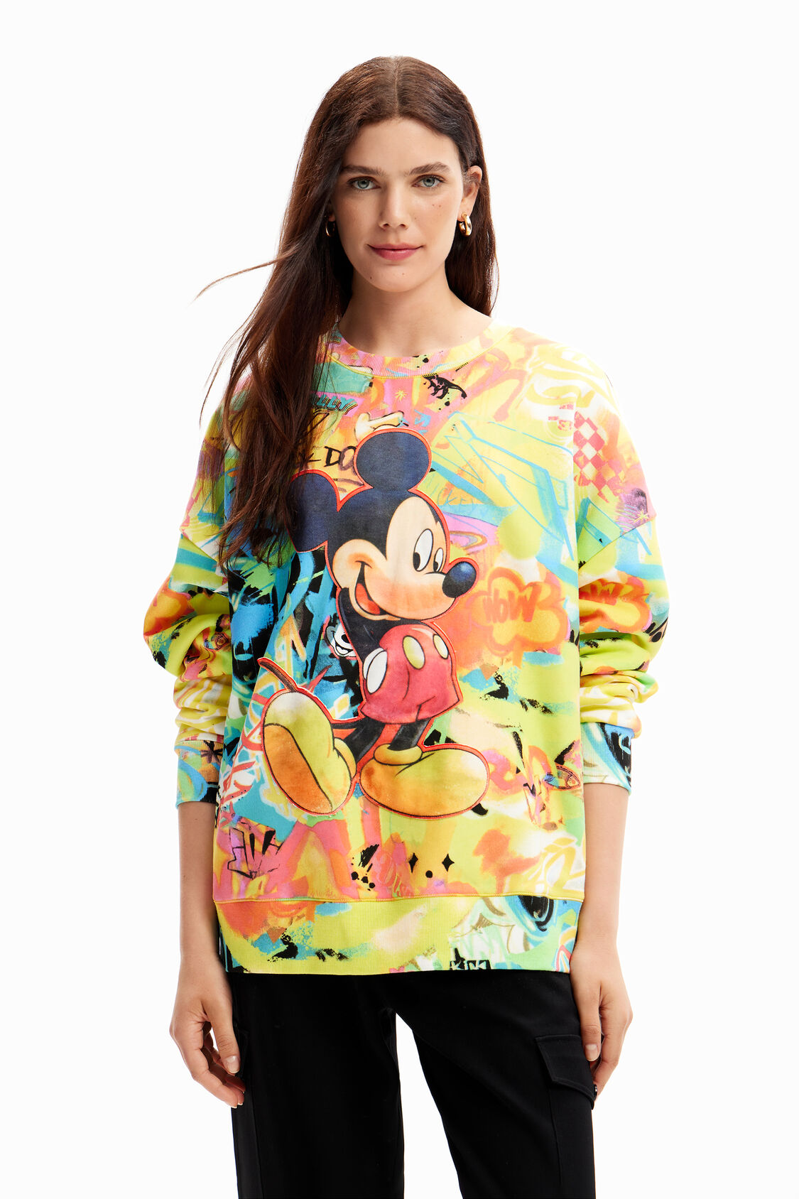 Sudadera oversize Mickey Mouse de mujer