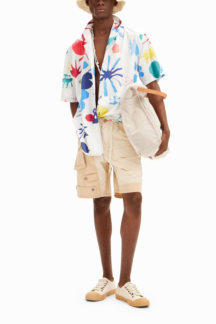 Camisa de m&agrave;niga curta fulles tropicals | Desigual