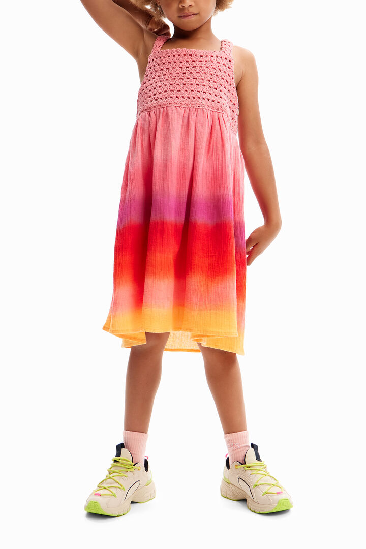 Vestido de croché multicolor | Desigual