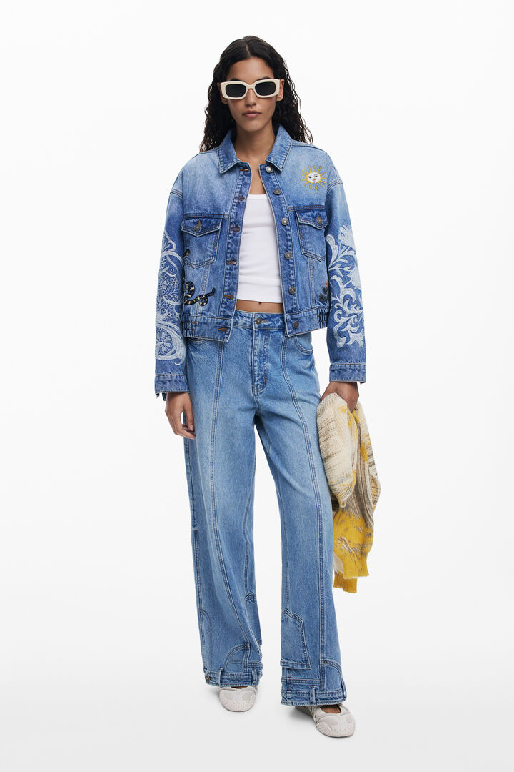 Jeansjacke mit orientalischen Stickereien | Desigual