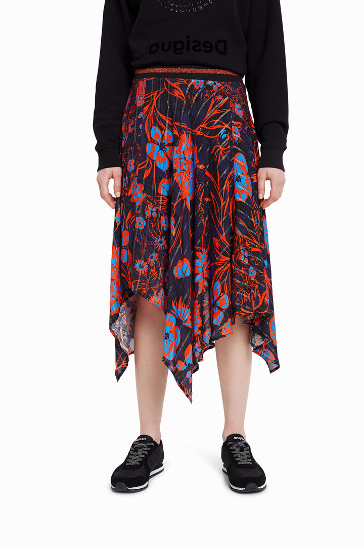 Floral skirt asymmetric hem | Desigual