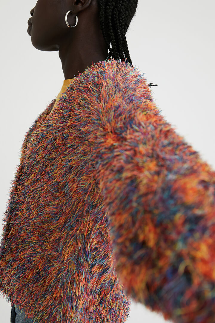 Chaqueta efecto pelo colores | Desigual