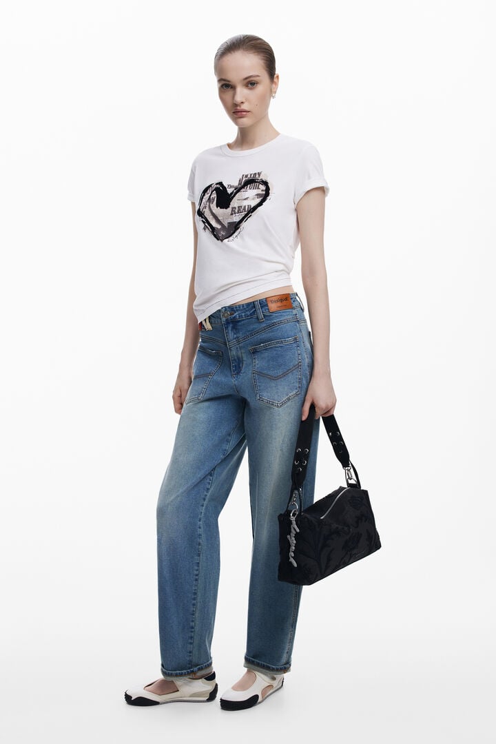 Mittelgroße Tasche mit 3D-Prägungen | Desigual