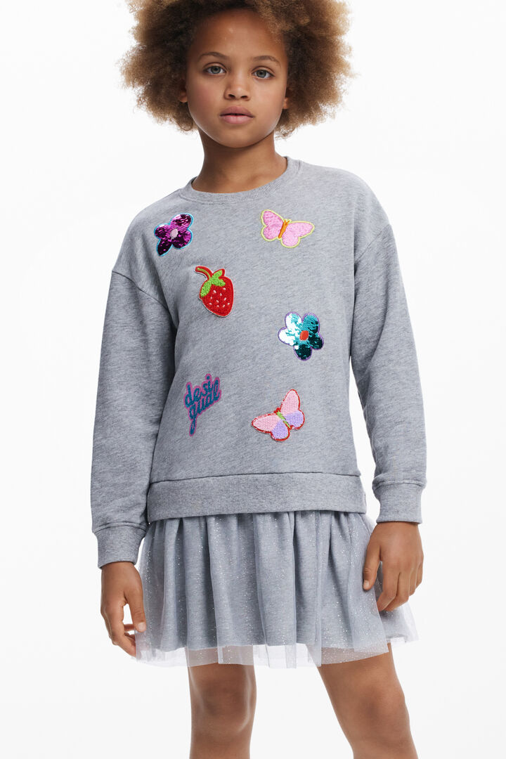 Vestido falda tul figuras | Desigual