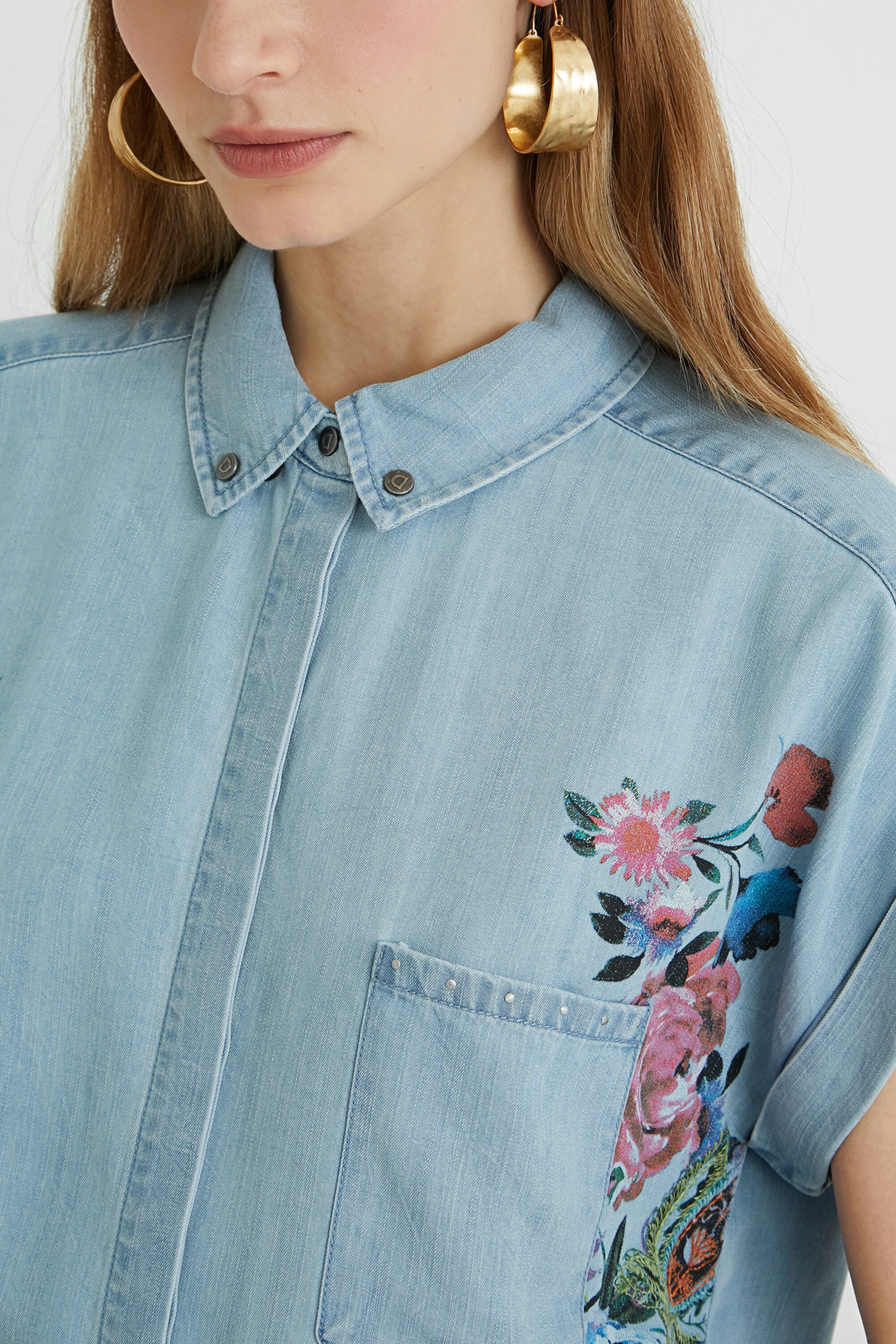 Camisa vaquera desigual mujer clearance