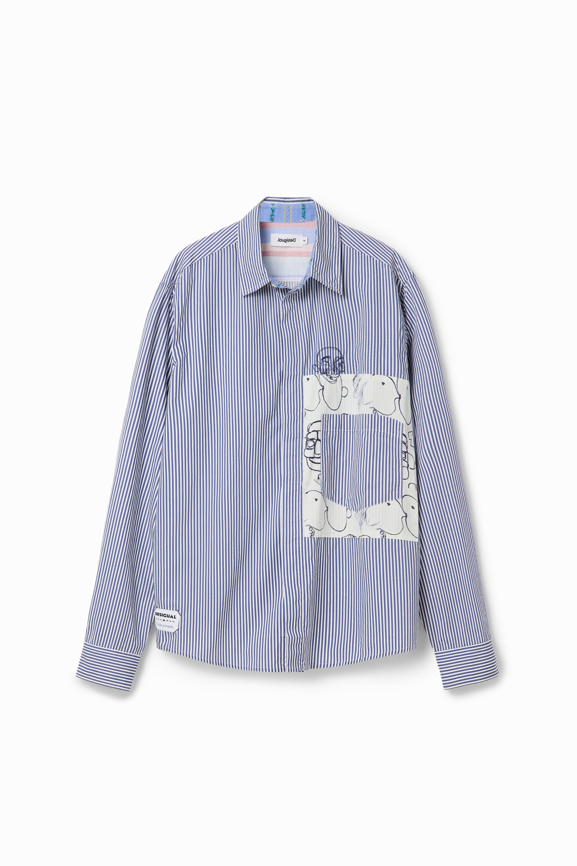 メンズ パッチワーク ストライプシャツ | Desigual.com