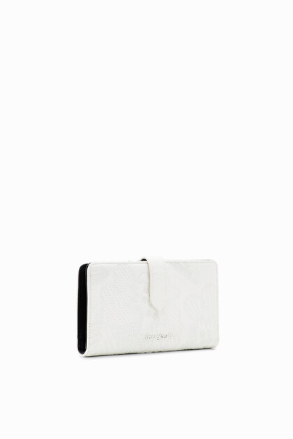 Midsize wallet with embroidered flowers