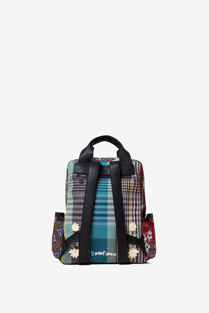 Tartan embroidered backpack | Desigual