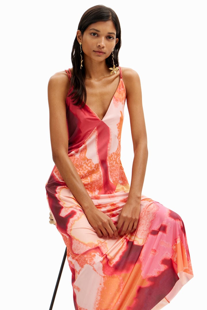 Robe midi nuisette floue | Desigual