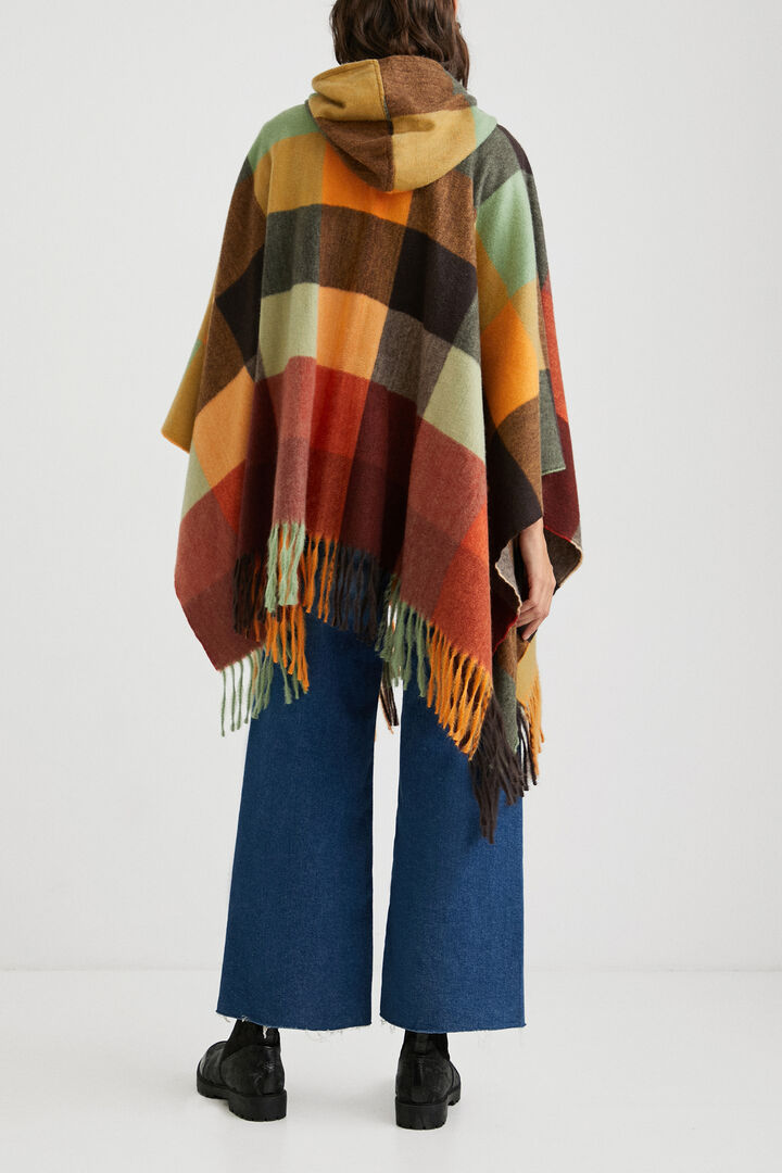 Tartan poncho hood | Desigual