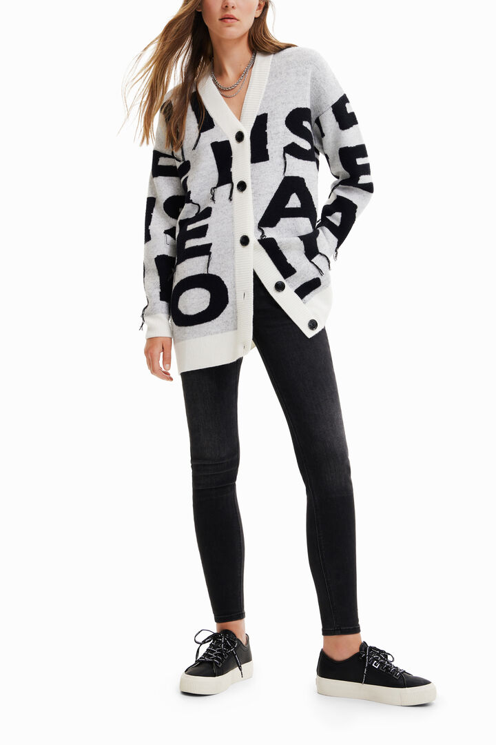 Cárdigan oversize mensajes | Desigual