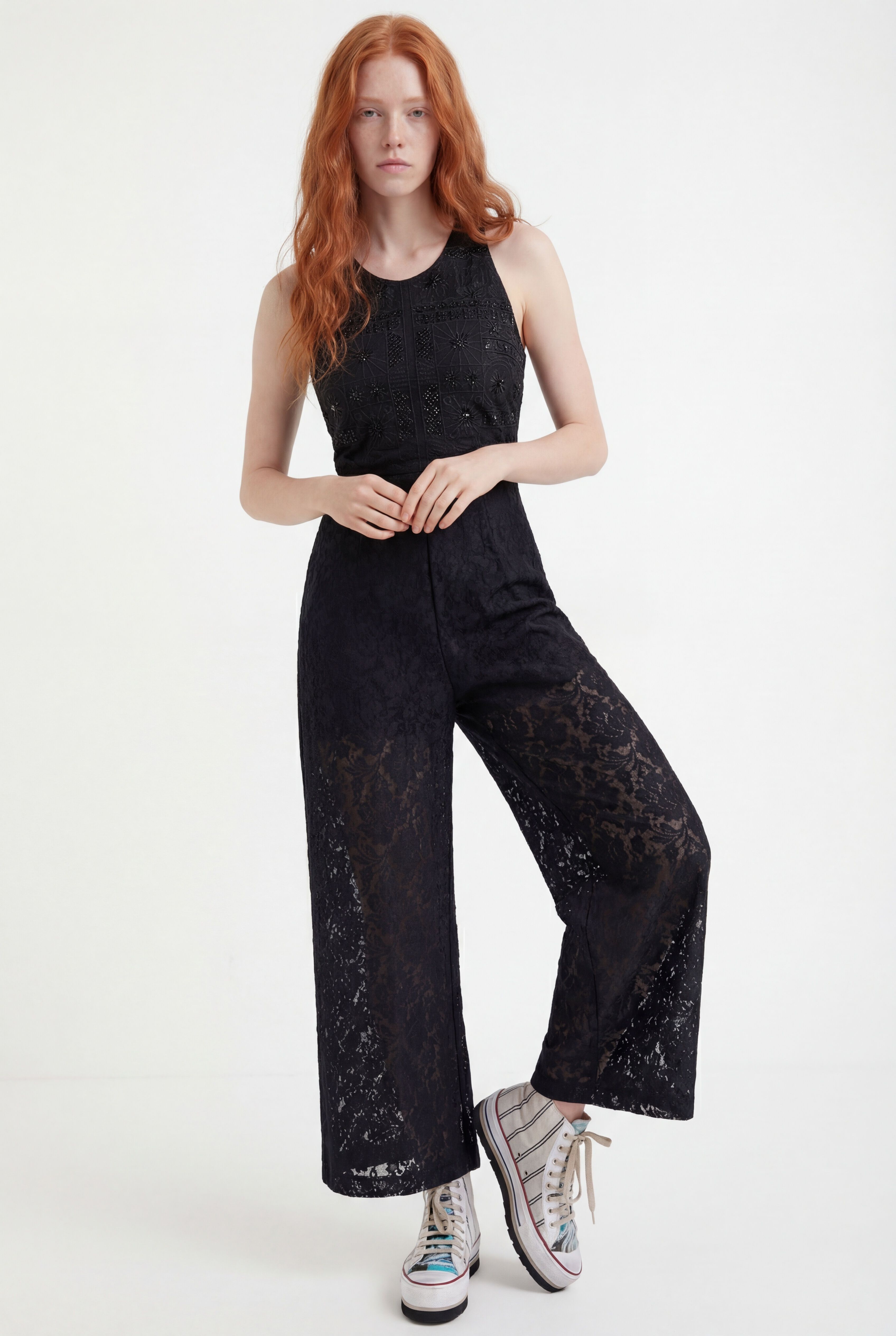 Mono encaje transparencias - BLACK - L