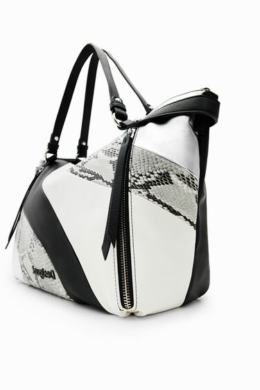 Large patchwork snakeskin handbag | Desigual