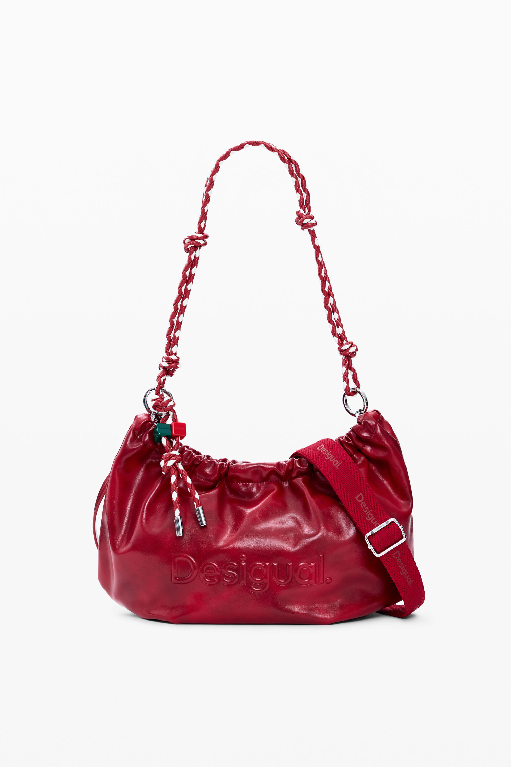Desigual, Ovalförmige mittelgroße Tasche mit Logo, Damen, Polyurethan, Rot, U