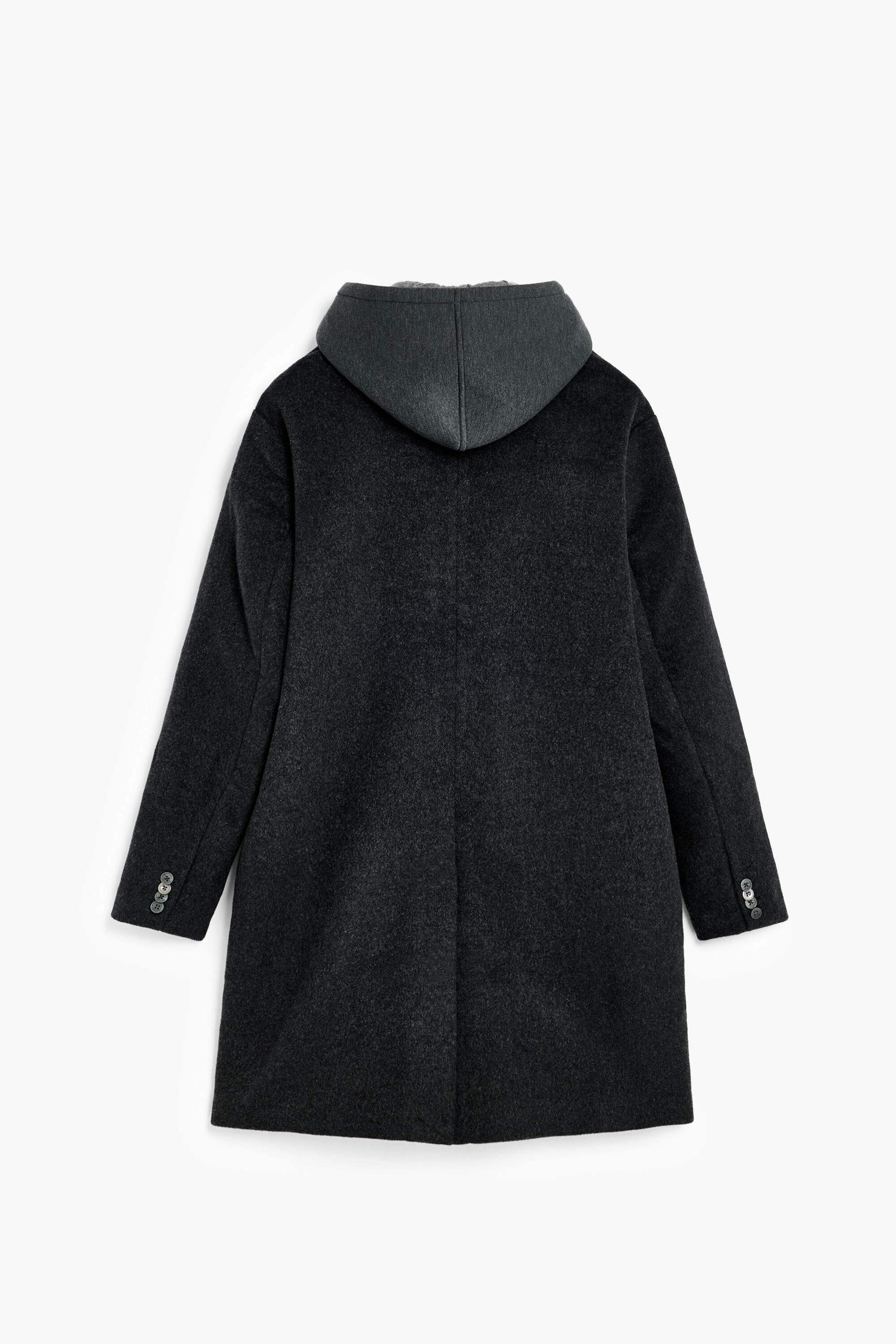 abrigo lana abotonado, Hombre, Negro, XL