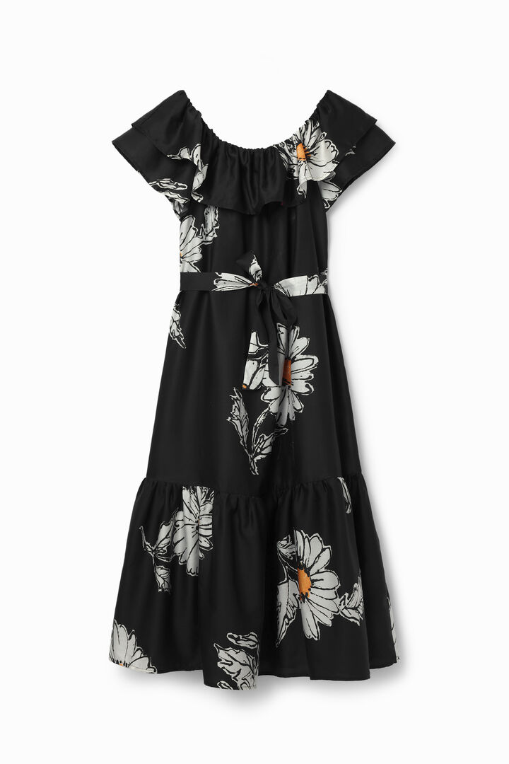 Vestido midi volante margaritas | Desigual